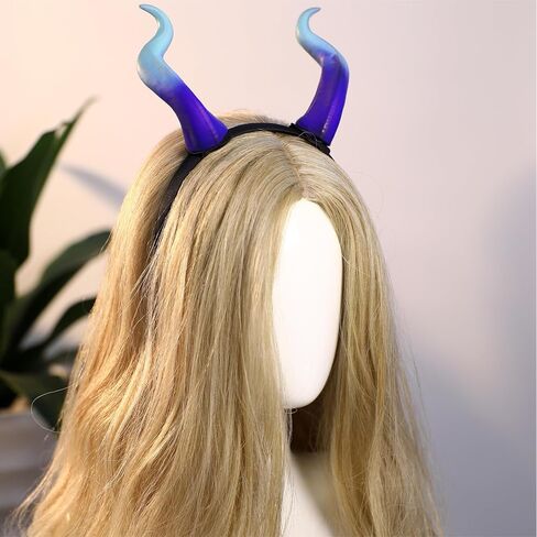 MOSTORY Handmade Demon Horns Headband - Gothic Devil Horn Hairband with Clips for Halloween Renaissance Cosplay Photo Shoot in Saudi Arabia