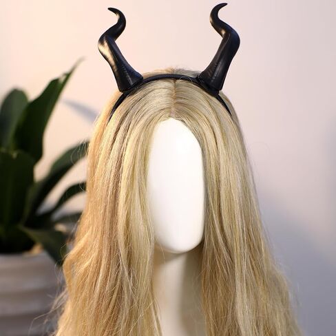 MOSTORY Handmade Demon Horns Headband - Gothic Devil Horn Hairband with Clips for Halloween Renaissance Cosplay Photo Shoot in Saudi Arabia