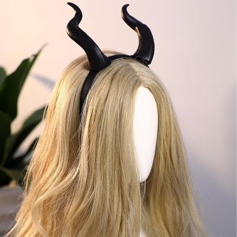 MOSTORY Handmade Demon Horns Headband - Gothic Devil Horn Hairband with Clips for Halloween Renaissance Cosplay Photo Shoot in Saudi Arabia