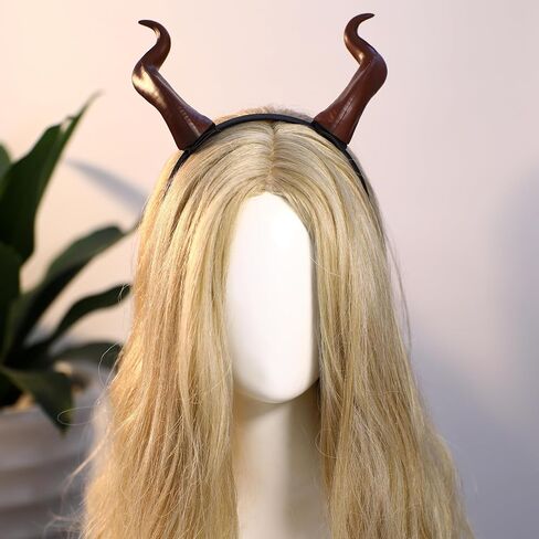 MOSTORY Handmade Demon Horns Headband - Gothic Devil Horn Hairband with Clips for Halloween Renaissance Cosplay Photo Shoot in Saudi Arabia