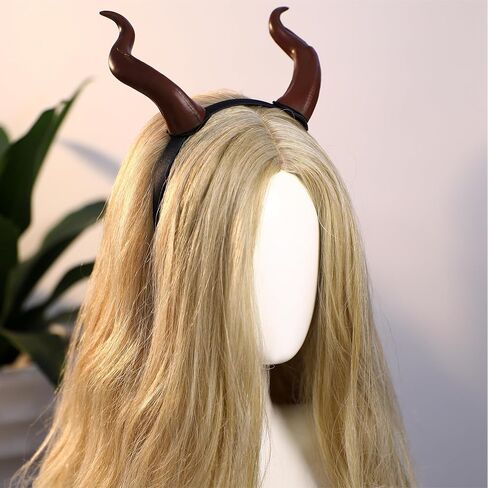 MOSTORY Handmade Demon Horns Headband - Gothic Devil Horn Hairband with Clips for Halloween Renaissance Cosplay Photo Shoot in Saudi Arabia
