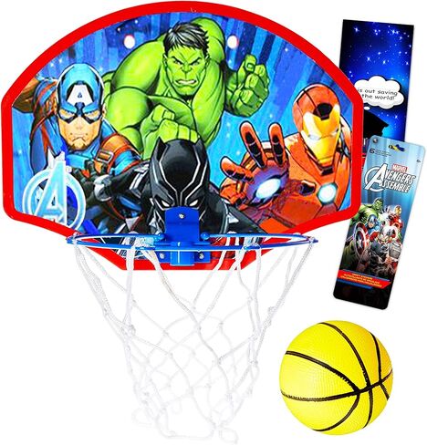 Marvel Avengers Basketball Hoop Avengers Activity Set - Marvel Avengers Toys Bundle with Avengers Basketball Goal, Avengers Stickers, and Superhero Door Hanger in Kuwait