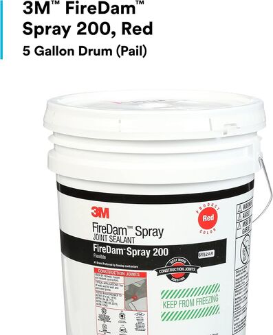 3M FireDam Spray 200، لون رمادي، قابل للرش، ذو أساس مائي، سهل التنظيف، طلاء مطاطي، أسطوانة سعة 5 جالون (سطل) in Kuwait