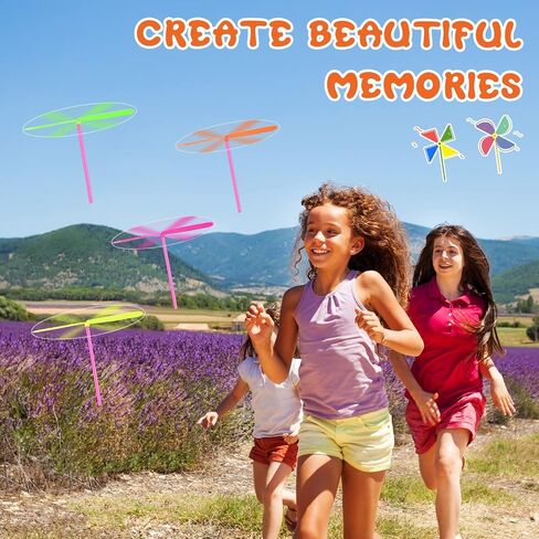 Woanger 400 Pcs Hand Helicopter Flying Helicopter Toy Hand Rub Flying Toys Plastic Fly Spinner Toy Spin Copter Hand Toy Plastic Dragonfly Toy Hand Rub Plastic Propeller for Outdoor Party, Colorful in Saudi Arabia