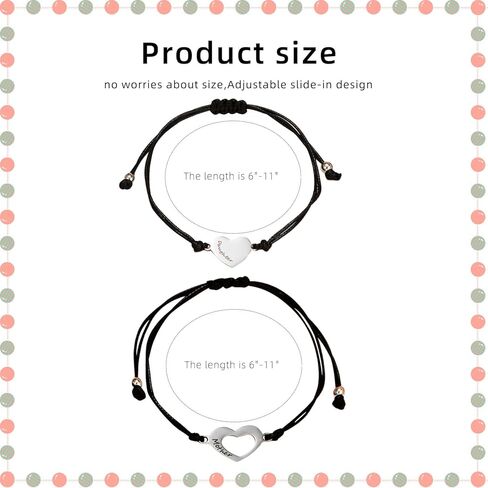 أساور الأم والابنة هدايا عيد الأم للأم والابنة، الأم وأنا أساور مطابقة القلب هدية الابنة من الأم، هدايا مجوهرات عيد الميلاد للنساء (قلب مطابق) in Kuwait