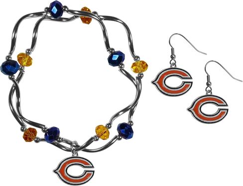Siskiyou NFL womens Dangle Earrings and Crystal Bead Bracelet Set in Saudi Arabia