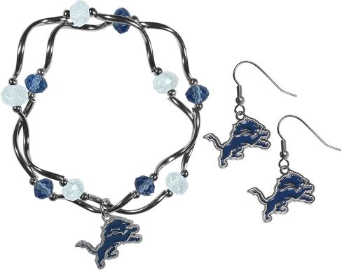 Siskiyou NFL womens Dangle Earrings and Crystal Bead Bracelet Set in Saudi Arabia