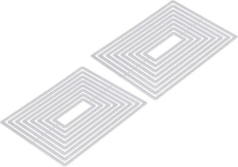 PATIKIL Rectangular Die Cuts Shapes 2 Pcs Metal Stencils Background Dies Clearance Scrapbooking Die-Cuts for Paper Crafting, Card Making, Scrapbooking and Embossing, 5.7 x 4.4" in Saudi Arabia
