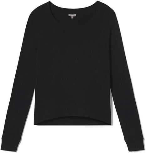 PJ Harlow Women's Rib Knit Long Sleeve Scoop Neck Sweatshirt with Banded Bottom in Saudi Arabia