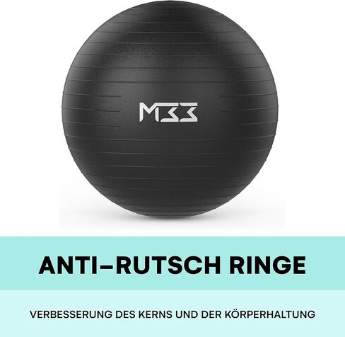 Mode33 Exercise Ball - 55 to 85cm Extra Thick Anti-Burst Yoga Ball with Hand Pump - Gym Ball for Fitness, Pilates, Pregnancy, Labour, Birthing Ball, Swiss Ball – Multiple Colours in Saudi Arabia