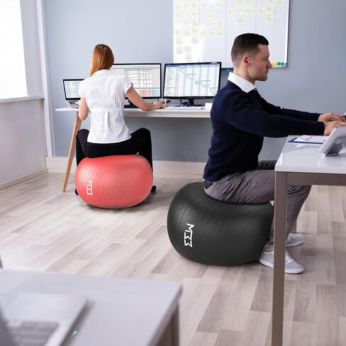 Mode33 Exercise Ball - 55 to 85cm Extra Thick Anti-Burst Yoga Ball with Hand Pump - Gym Ball for Fitness, Pilates, Pregnancy, Labour, Birthing Ball, Swiss Ball – Multiple Colours in Saudi Arabia