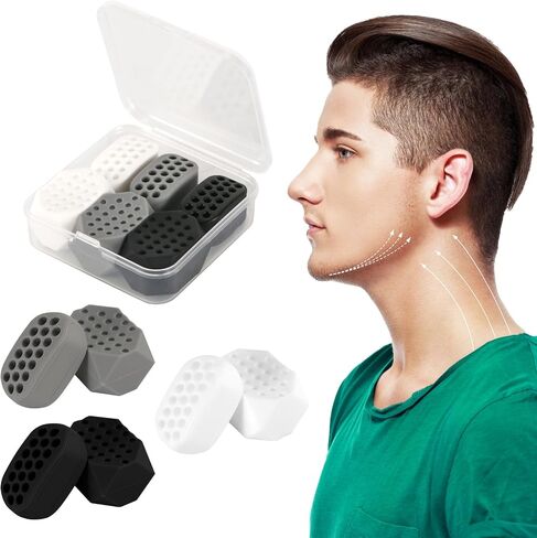 XIHIRCD 6pcs Jaw Exerciser, 2 Styles Silicone Jaw Shaper Muscle Strengthener with 3 Resistance Levels Jaw Trainer for Double Chin Jaw Chewing Trainer Tool Face Sculptor for Women Men in Saudi Arabia