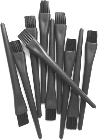 Lantee 10 قطع من البلاستيك الأسود بمقبض دائري لتنظيف المعمل، مجموعة فرش ESD مضادة للكهرباء الساكنة للهاتف المحمول ولوحة المفاتيح والكمبيوتر اللوحي PCB BGA لإصلاح اللحام in Kuwait