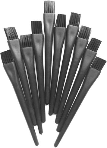 Lantee 10 قطع من البلاستيك الأسود بمقبض دائري لتنظيف المعمل، مجموعة فرش ESD مضادة للكهرباء الساكنة للهاتف المحمول ولوحة المفاتيح والكمبيوتر اللوحي PCB BGA لإصلاح اللحام in Kuwait