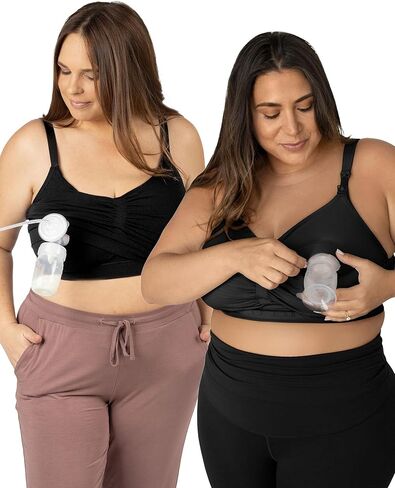 Kindred Bravely 2-Pack حمالة صدر ضخ بدون استخدام اليدين وحزمة حمالة صدر ضخ النوم (أسود، 1X-Busty) in Saudi Arabia