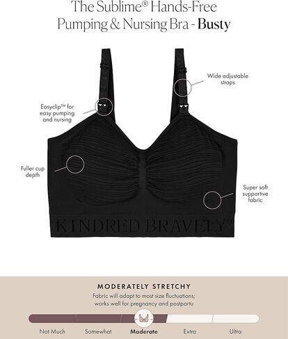Kindred Bravely 2-Pack حمالة صدر ضخ بدون استخدام اليدين وحزمة حمالة صدر ضخ النوم (أسود، 1X-Busty) in Saudi Arabia