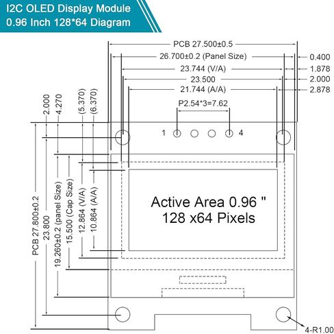 Weewooday 5 قطع 0.96 بوصة وحدة OLED 12864 128x64 سائق IIC I2C لوحة عرض تسلسلية ذاتية الإضاءة متوافقة مع Arduino/Raspberry PI (أبيض) in Saudi Arabia