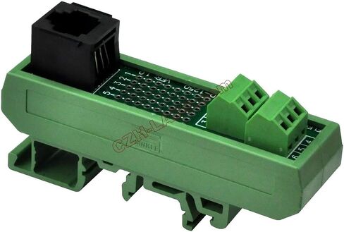 Electronics-Salon Slim DIN Rail Mount RJ11/RJ12 6P6C Breakout Board Interface Module. in Saudi Arabia