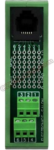Electronics-Salon Slim DIN Rail Mount RJ11/RJ12 6P6C Breakout Board Interface Module. in Saudi Arabia