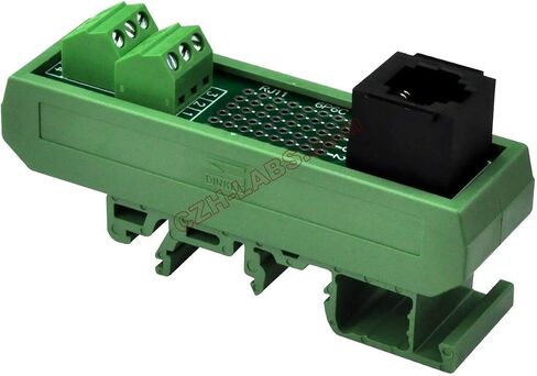 Electronics-Salon Slim DIN Rail Mount RJ11/RJ12 6P6C Breakout Board Interface Module. in Saudi Arabia