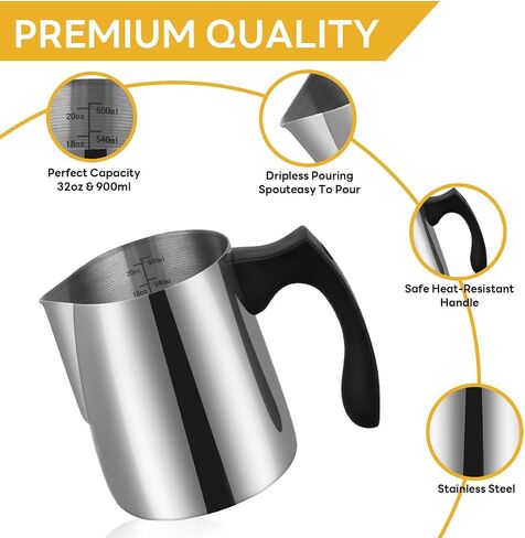 ALXBSONE Candle Pouring Pot, 20oz Wax Melting Pot, Stainless-Steel Candle Making Kit, Candle Making Supplies with Heat-Resistant Handle and Dripless Pouring Spout Design(Silver) in Saudi Arabia