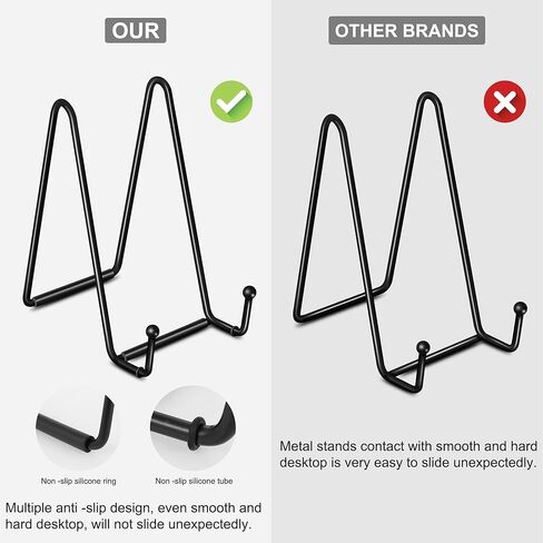 BFANGZ Plate Stands for Display -5 Pack 6 Inch Prevent sliding Plate Holder Display Stand ,Metal Frame Holder Stand for Picture, Decorative Plate, Book, Photo Easel (Black) in Saudi Arabia