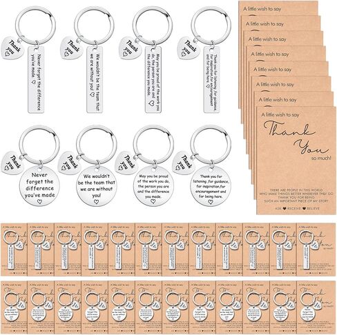 Sureio 32 Pcs Employee Appreciation Gifts Bulk Thank You Keychain with Card for Coworker Teacher Volunteer Nurse in Kuwait