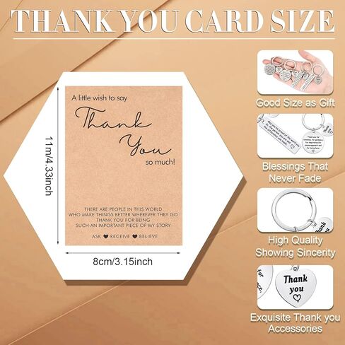 Sureio 32 Pcs Employee Appreciation Gifts Bulk Thank You Keychain with Card for Coworker Teacher Volunteer Nurse in Kuwait