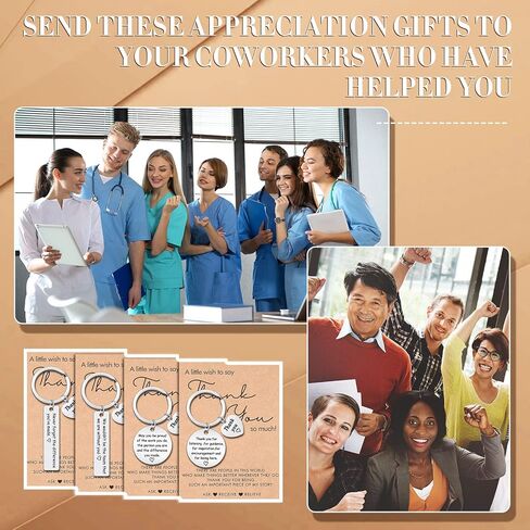 Sureio 32 Pcs Employee Appreciation Gifts Bulk Thank You Keychain with Card for Coworker Teacher Volunteer Nurse in Kuwait
