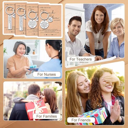 Sureio 32 Pcs Employee Appreciation Gifts Bulk Thank You Keychain with Card for Coworker Teacher Volunteer Nurse in Kuwait