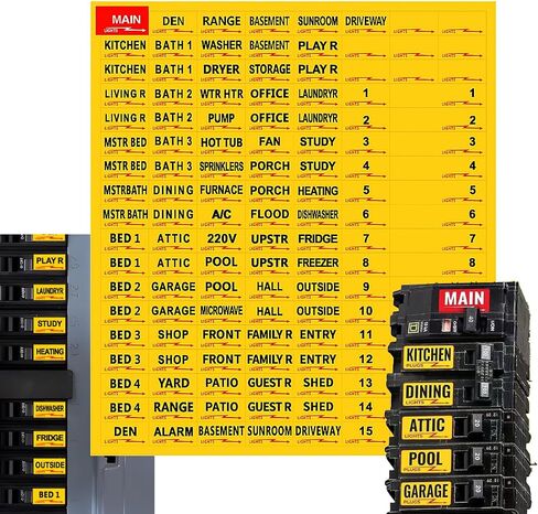 Premium Durable Circuit Breaker Labels, 129 Waterproof Fuse Box Stickers, Easy to Read and Install (b, 1) in Saudi Arabia