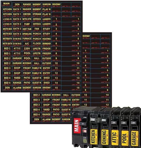 Premium Durable Circuit Breaker Labels, 129 Waterproof Fuse Box Stickers, Easy to Read and Install (b, 1) in Saudi Arabia