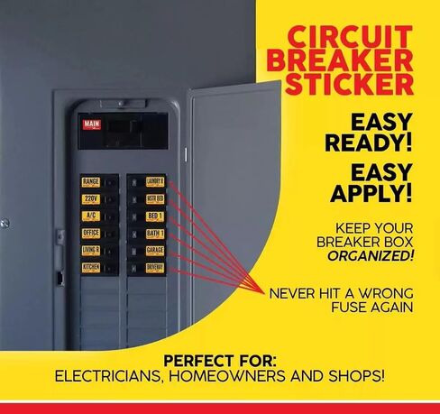 Premium Durable Circuit Breaker Labels, 129 Waterproof Fuse Box Stickers, Easy to Read and Install (b, 1) in Saudi Arabia