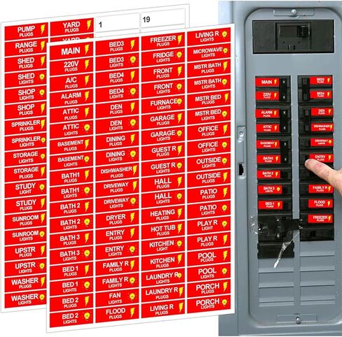 Premium Durable Circuit Breaker Labels, 129 Waterproof Fuse Box Stickers, Easy to Read and Install (b, 1) in Saudi Arabia