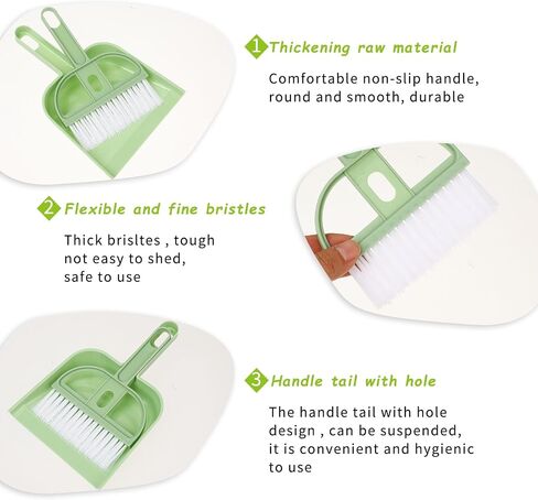 WLLHYF Mini Broom and Dustpan Set Portable Small Cleaning Broom and Dustpan Set for Home Hangable Whisk Broom Hand Dustpan and Brush Set for Table Desk Key Board Office Daily Cleaning Necessity in Saudi Arabia