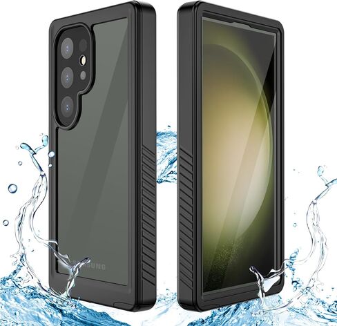 PINGTEKOR Samsung Galaxy S24 Ultra Waterproof Case with Screen Protector,360°Full Body Protection,IP68 Underwater,Full Sealed Snowproof Dustproof Shockproof Heavy Duty Protection Cover Black/Clear in Saudi Arabia