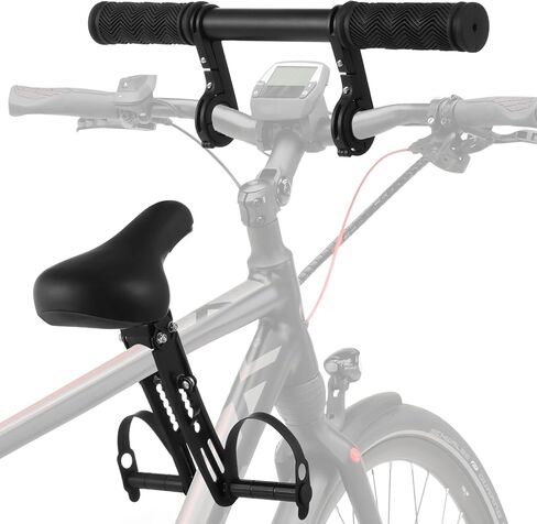 Lnrueg Kids Bike Seat with Handlebar Attachment, Front Mounted Bike Child Seats with Foot Pedals, Detachable Cushion Bike Seat with Handlebar for Kids Ages 2 to 5, Adjustable for Mountain Bikes in Saudi Arabia