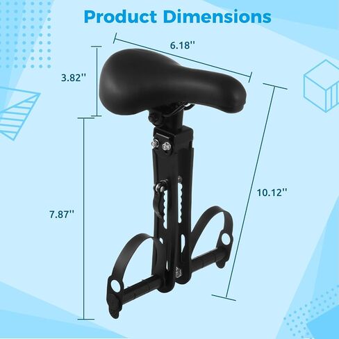 Lnrueg Kids Bike Seat with Handlebar Attachment, Front Mounted Bike Child Seats with Foot Pedals, Detachable Cushion Bike Seat with Handlebar for Kids Ages 2 to 5, Adjustable for Mountain Bikes in Saudi Arabia