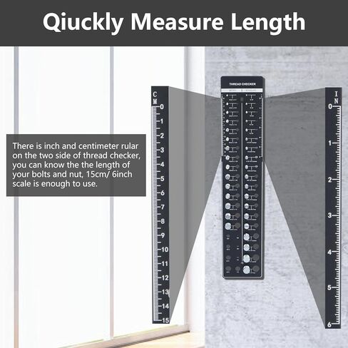 awliye 34 Nut and Bolt Thread Checker + 8 Drill Bit Gauge, Metric and Standard Gauge Thread Size Checker Screw Identifier Gauge, Thread Pitch Gauge Tool Male/Female Gauges, No Screw/Nut in Kuwait
