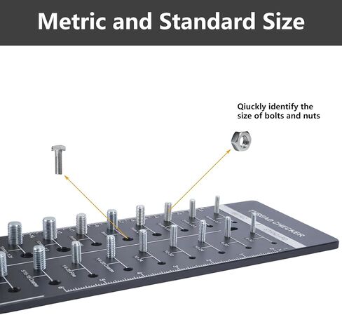 awliye 34 Nut and Bolt Thread Checker + 8 Drill Bit Gauge, Metric and Standard Gauge Thread Size Checker Screw Identifier Gauge, Thread Pitch Gauge Tool Male/Female Gauges, No Screw/Nut in Kuwait