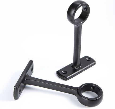 Curtain Rod Bracket, Ceiling-Mount Bracket, Set of 2 with Screws, Black in Kuwait