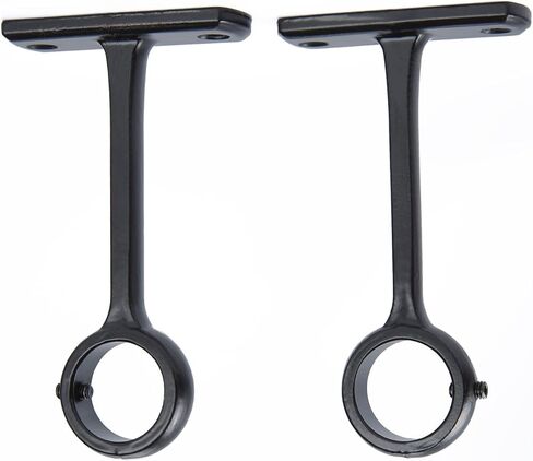 Curtain Rod Bracket, Ceiling-Mount Bracket, Set of 2 with Screws, Black in Kuwait