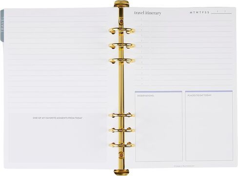 Erin Condren A5 Ring Agenda Travel Inserts, Metallic Cover, Rose Gold Coil, 40 Pages, Ideal for Travel Planning, Journaling & Reflection in Saudi Arabia