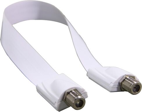 Ancable Window and Door Feed Thru Jumper Cable,1-Pack 1.7ft (52cm) F-Type Female to Female Flat Coax TV Cable Extension Adapter for Antenna,DirectTV and Dish Tailgater,White,Ultra Slim Paper Thin in Saudi Arabia