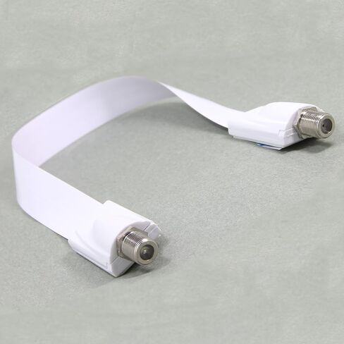 Ancable Window and Door Feed Thru Jumper Cable,1-Pack 1.7ft (52cm) F-Type Female to Female Flat Coax TV Cable Extension Adapter for Antenna,DirectTV and Dish Tailgater,White,Ultra Slim Paper Thin in Saudi Arabia