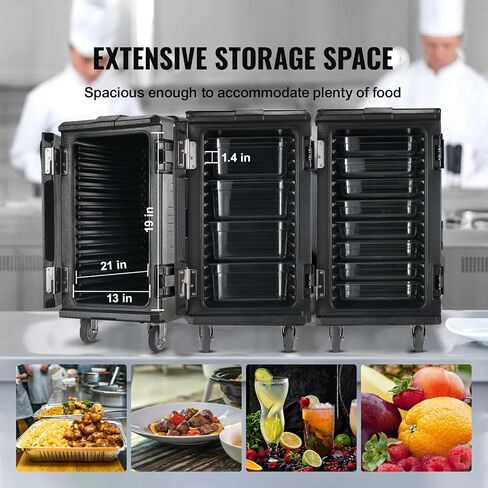 VEVOR Insulated Food Pan Carrier, 95 Qt Hot Box for Catering, LLDPE Food Box Carrier with Double Buckles, Front Loading Food Warmer for Restaurant, Canteen, etc. in Saudi Arabia