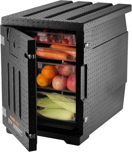 VEVOR Insulated Food Pan Carrier, 95 Qt Hot Box for Catering, LLDPE Food Box Carrier with Double Buckles, Front Loading Food Warmer for Restaurant, Canteen, etc. in Saudi Arabia