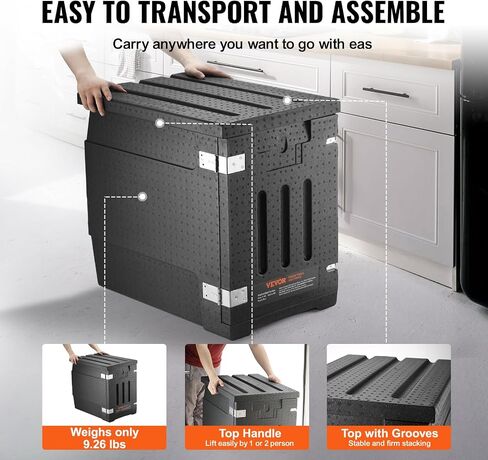 VEVOR Insulated Food Pan Carrier, 95 Qt Hot Box for Catering, LLDPE Food Box Carrier with Double Buckles, Front Loading Food Warmer for Restaurant, Canteen, etc. in Saudi Arabia