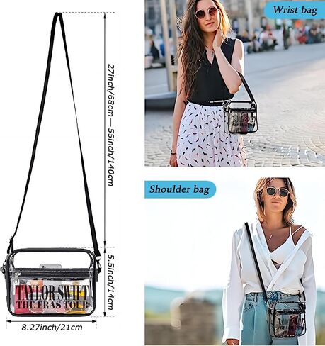 Tocixll Clear Stadium Bag, Clear Crossbody Purse Bag, Great for Concerts and Sports in Saudi Arabia