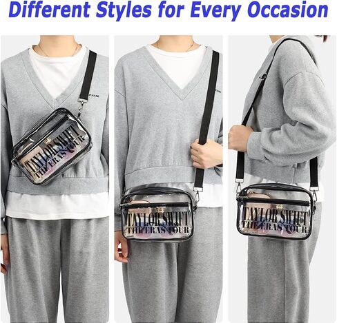 Tocixll Clear Stadium Bag, Clear Crossbody Purse Bag, Great for Concerts and Sports in Saudi Arabia